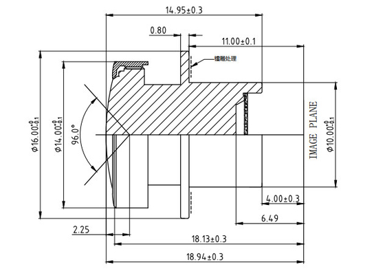 2MP / 3MP DRM con altura de imagen MAX Ø6.8 FBL/FFL 4.0 Lente de gran angular para automóviles,1/2.7&quot;,F/NO2.0,TTL18.94mm