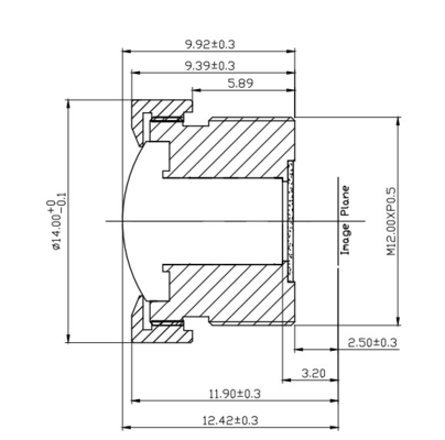 1.7±5% mm EFL Objetivo de la cámara del vehículo con calidad de imagen de 1.3MP/2MP FBL/FFL 2.0