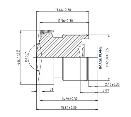 EFL2.2mm Sistema de gestión de cabina digital de automóviles Lente, diámetro de la cara del extremo delantero Ø14,2MP de alto píxel