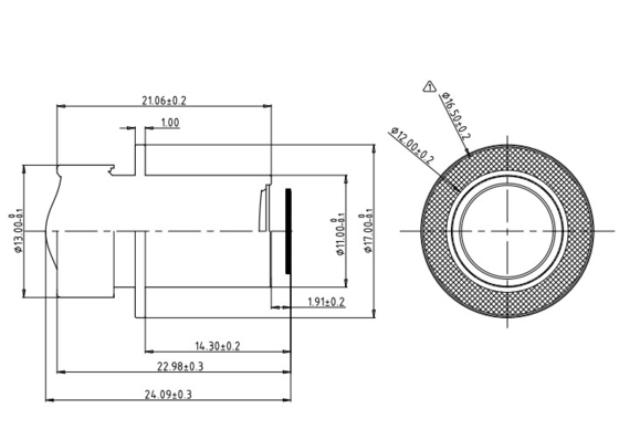 Amplio campo de visión horizontal ADAS Lente de automóvil medioEFL6.5mm F1.6 HD Cubrir una gran área de monitorización