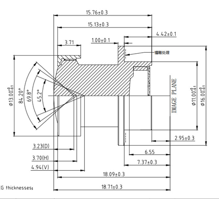 4.8 mm EFL Sistema de monitoreo de cámara Lente con sensor tamaño OX03F10 1920*1536 FBL/FFL 2.95